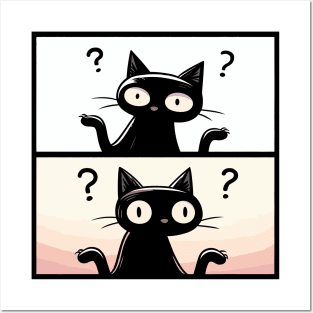 Confused Black Cats Posters and Art